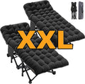 Oversized XXL Folding Camping Cot with 2 Sided Mattress & Carry Bag U1846