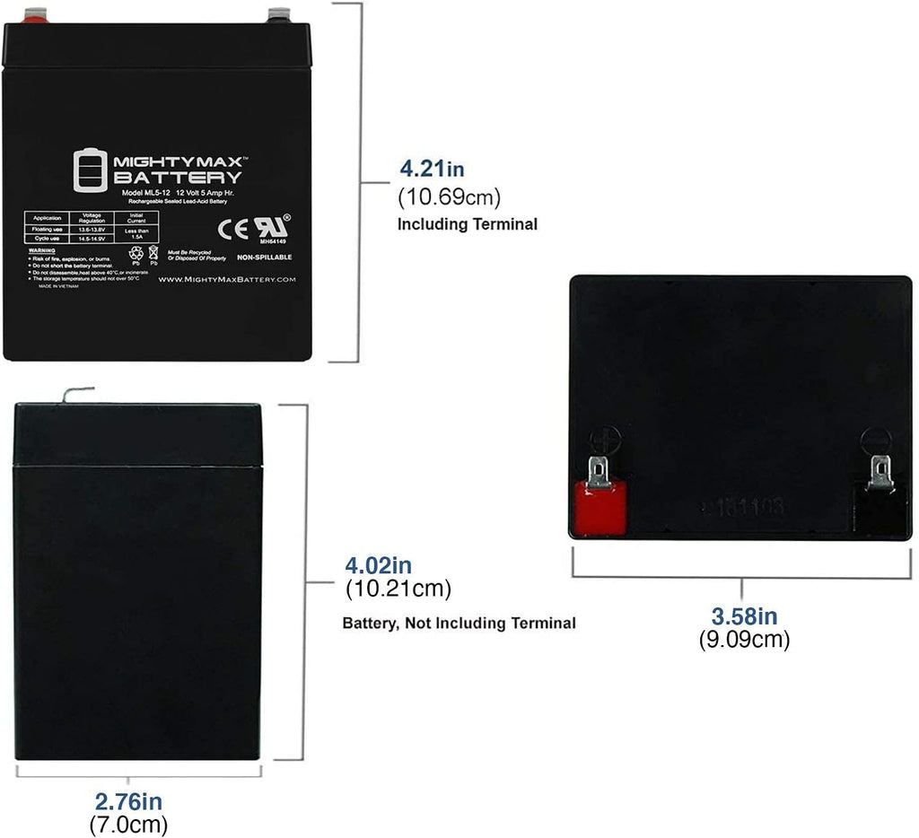 12 Volt 5 AH SLA Battery Pack of 12 V240265
