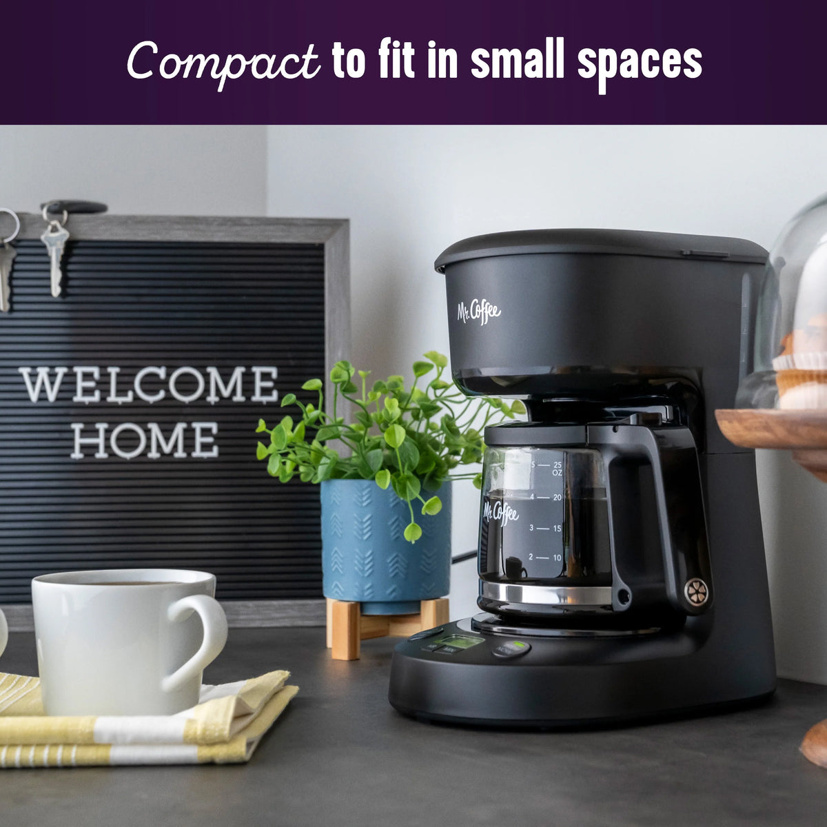 5-Cup Programmable Coffee Maker, 25 oz. Black I7378