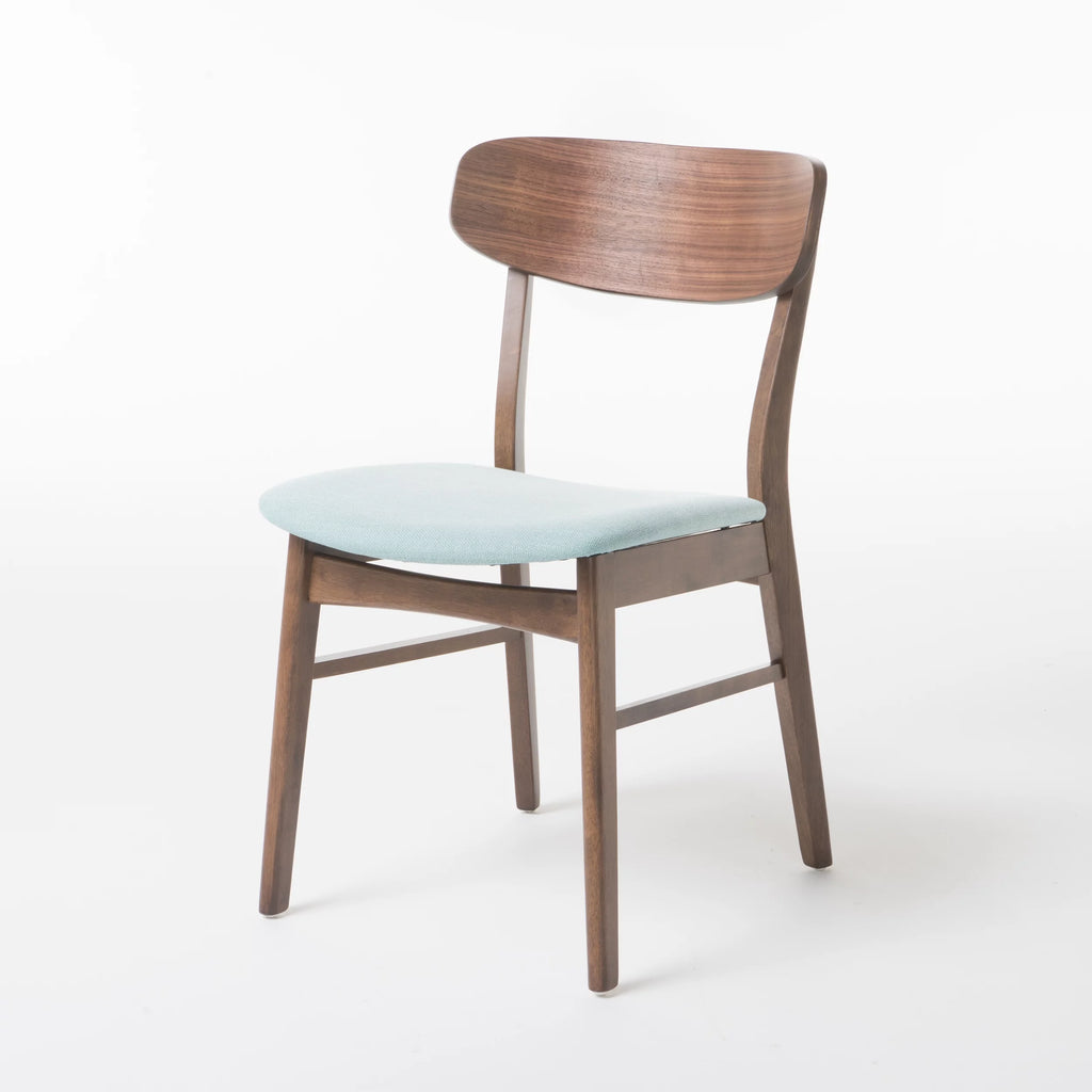 Mint Fabric Walnut Finish Dining Chair, Set of 2 X1107