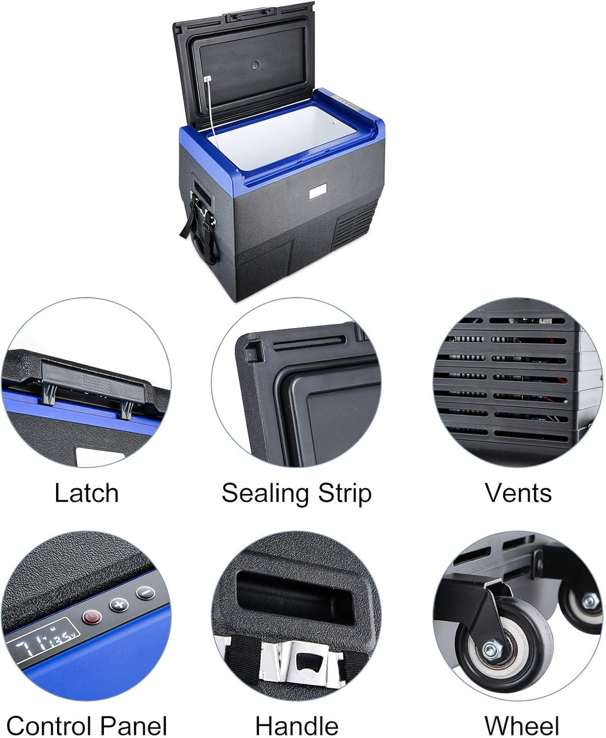 12 Volt Portable Car Refrigerator Freezer with Wheels P332383