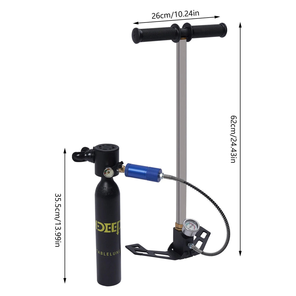 0.5L Oxygen Tank 4500PSI High Pressure Pump Mini Scuba Diving Equipment Tool Kit J9517