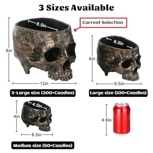 Extra Large Skull Candy Dish Bowl Holder Resin Decor A648539