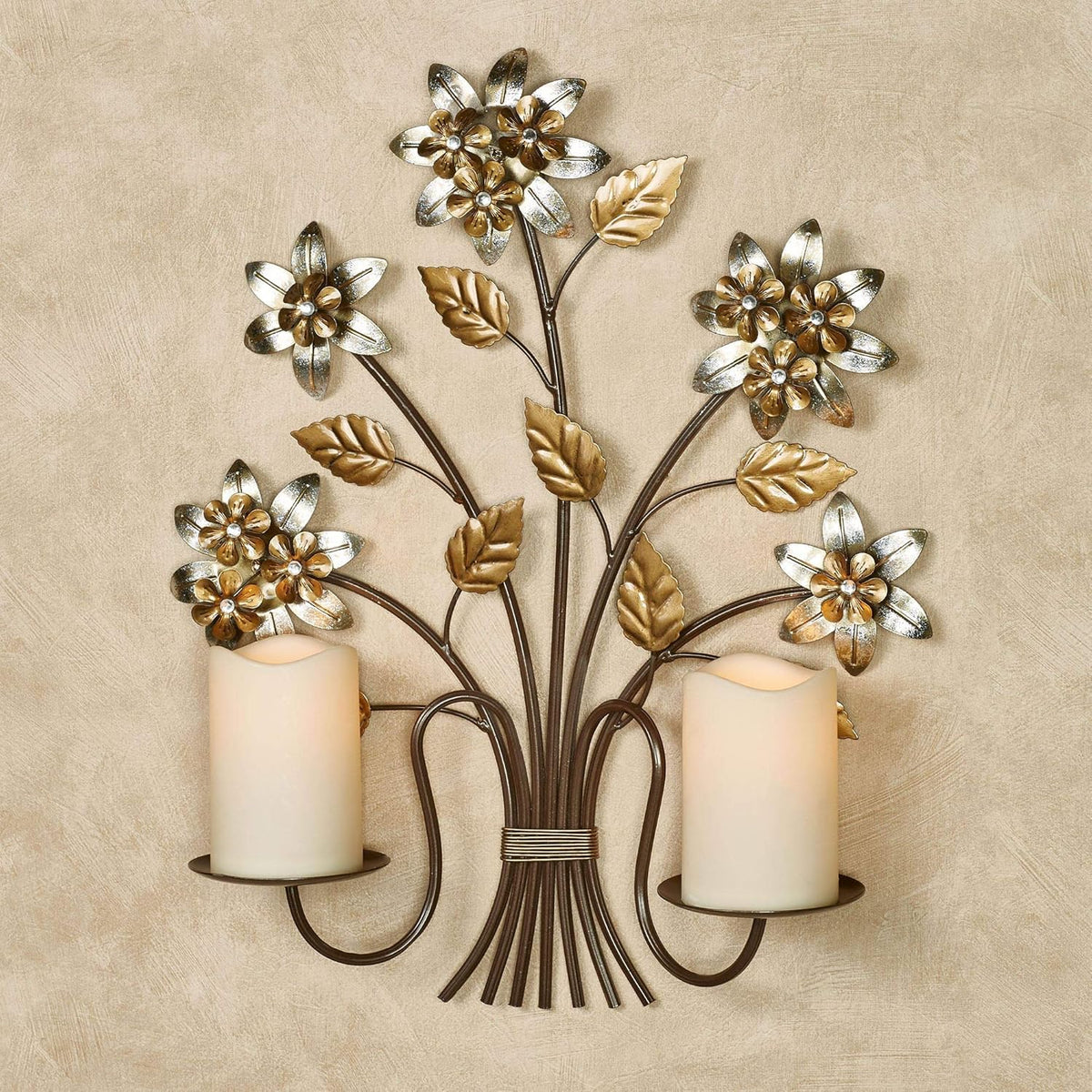 Wall Candelabra Multi Metallic Pack of 2 Z233