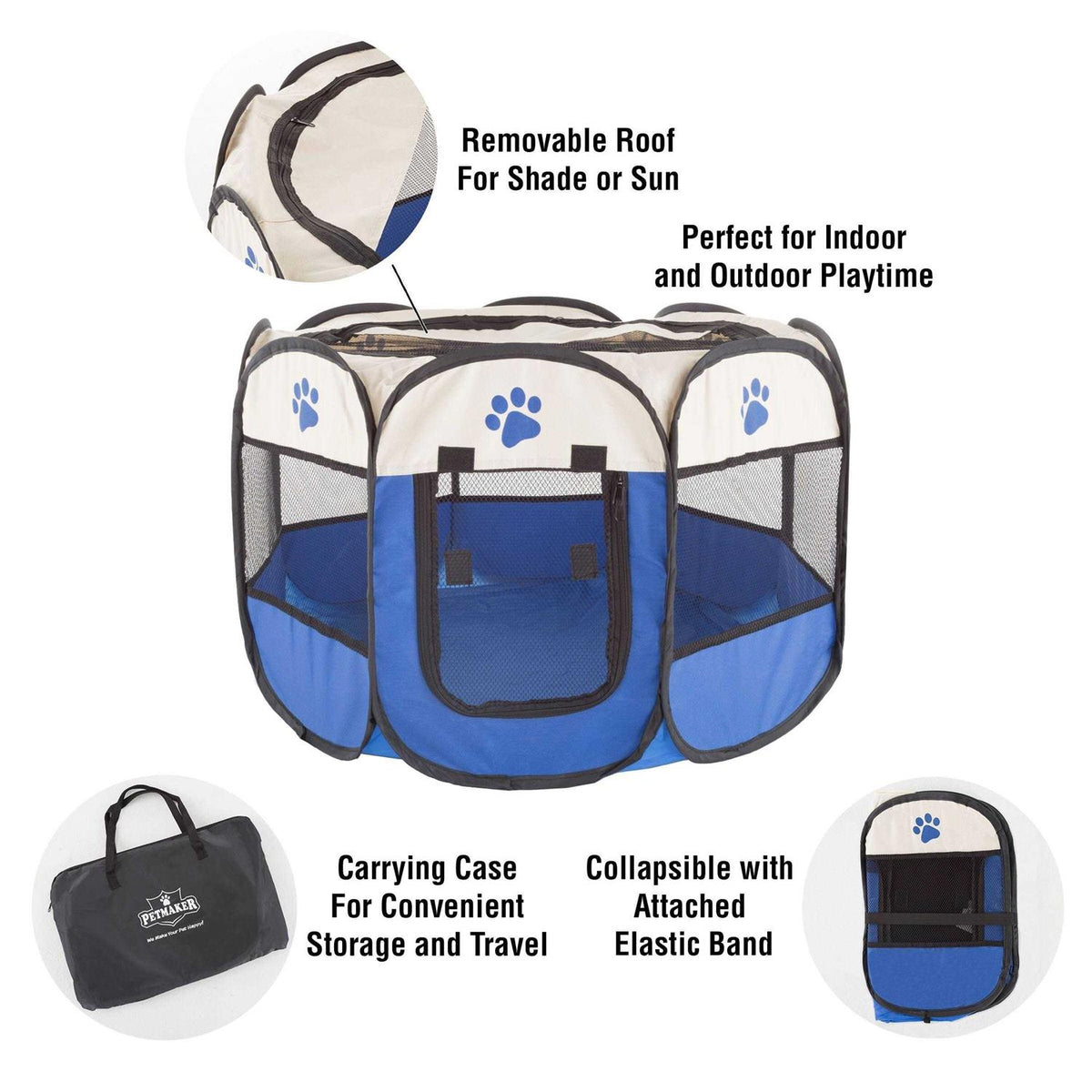 Portable Pop-Up Pet Play Pen with Carrying Bag H323757