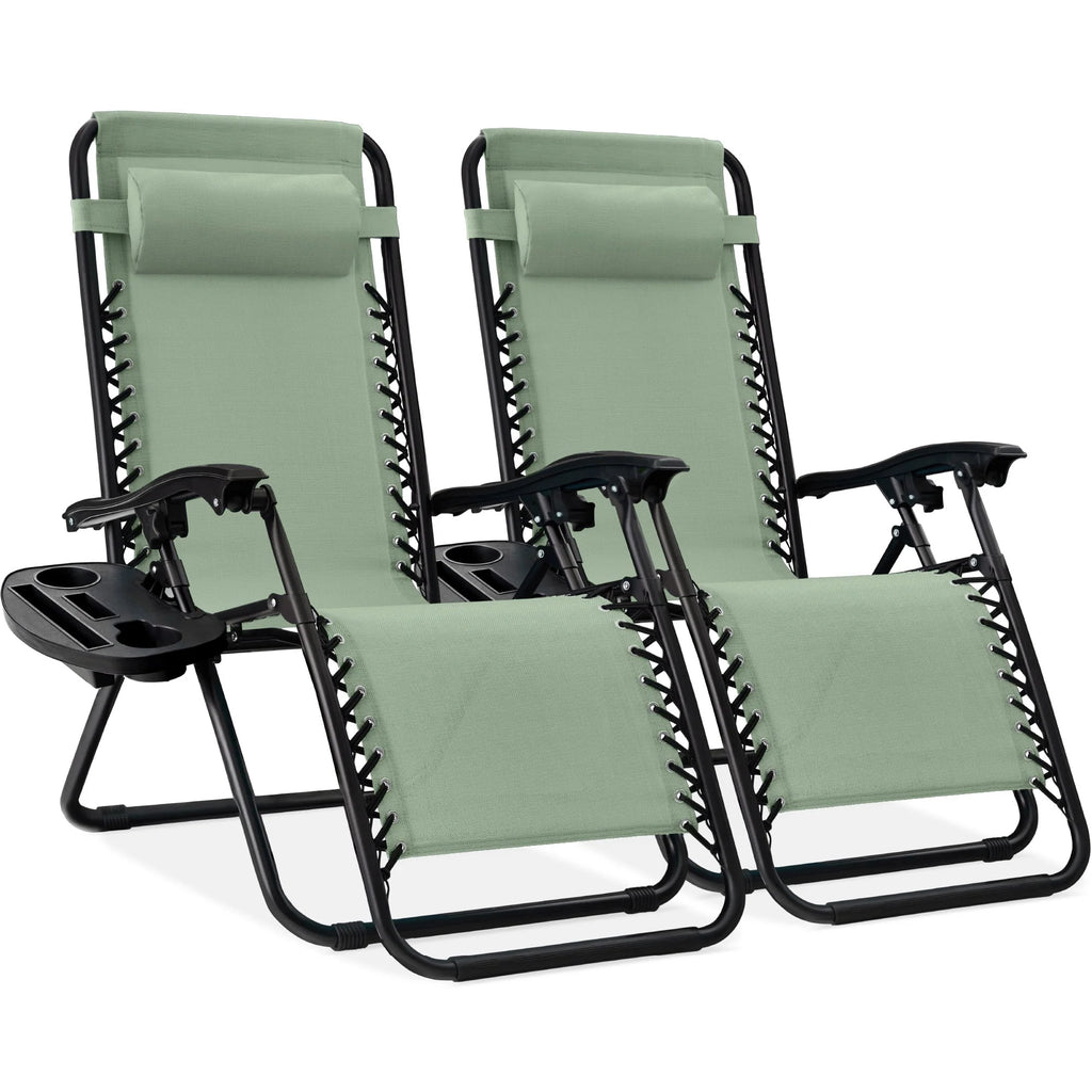 Set of 2 Gray Zero Gravity Lounge Chair Recliners P882339