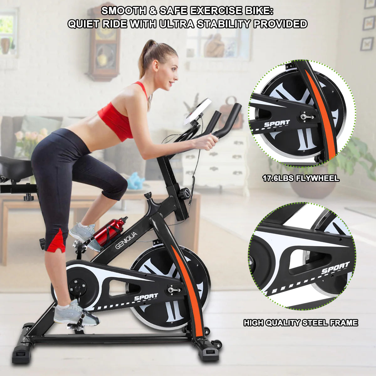 Black Indoor Exercise Bike W590904