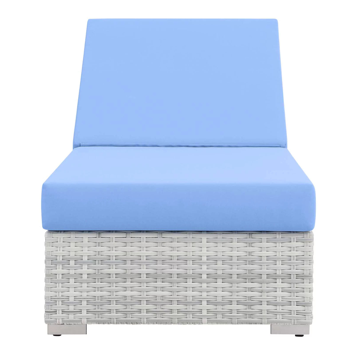 Light Grey Light Blue Rattan Wicker Lounge Chair Q32888
