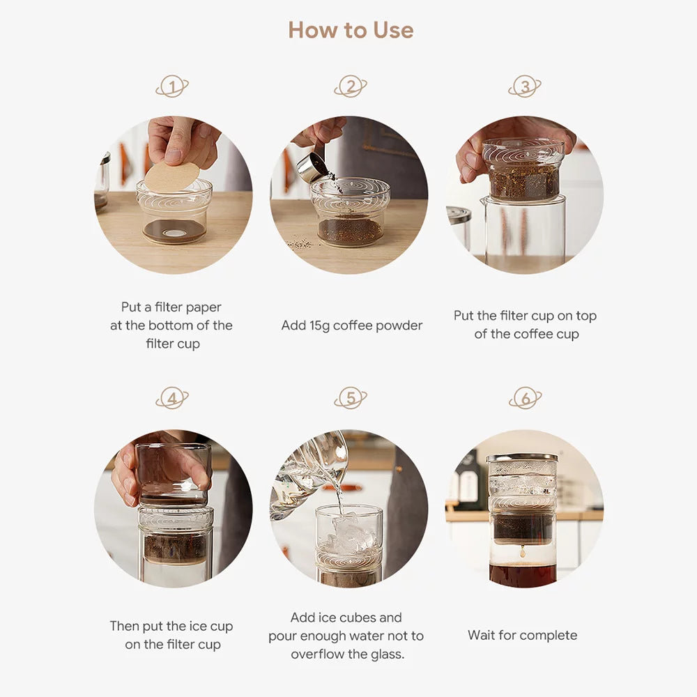 Cold Brew Coffee Maker Borosilicate Glass 300ml I126