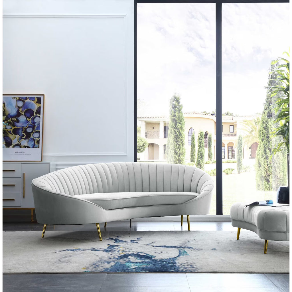Modern Chaise-Style Sofa with Stain Resistant Fabric D15231