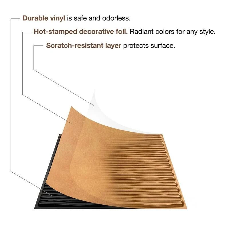Smoked Pewter Vinyl Lay in Ceiling Tile 5 Pack O97796