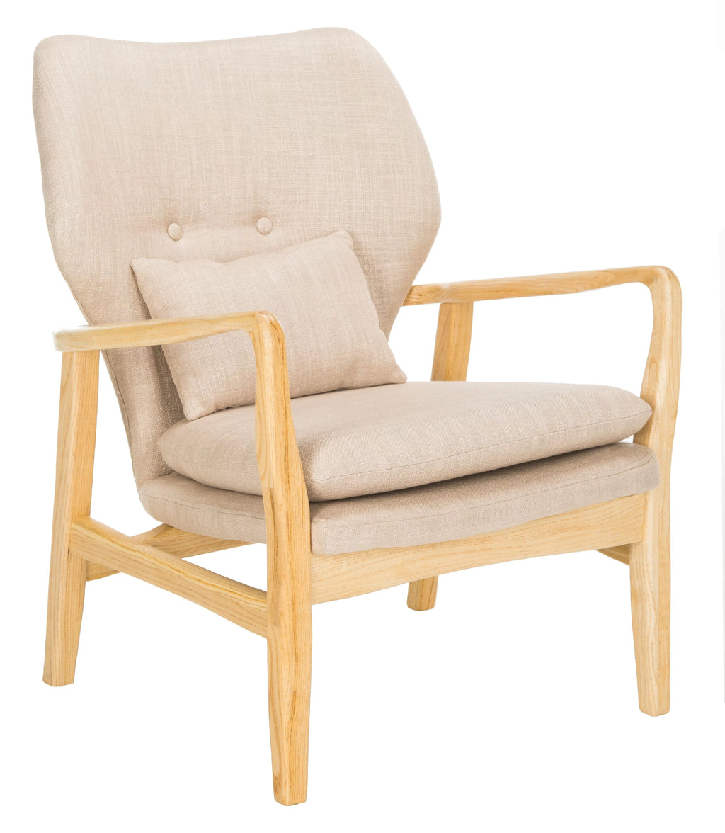 Beige Natural Accent Chair with Pillow L934