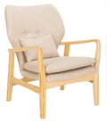 Beige Natural Accent Chair with Pillow L934