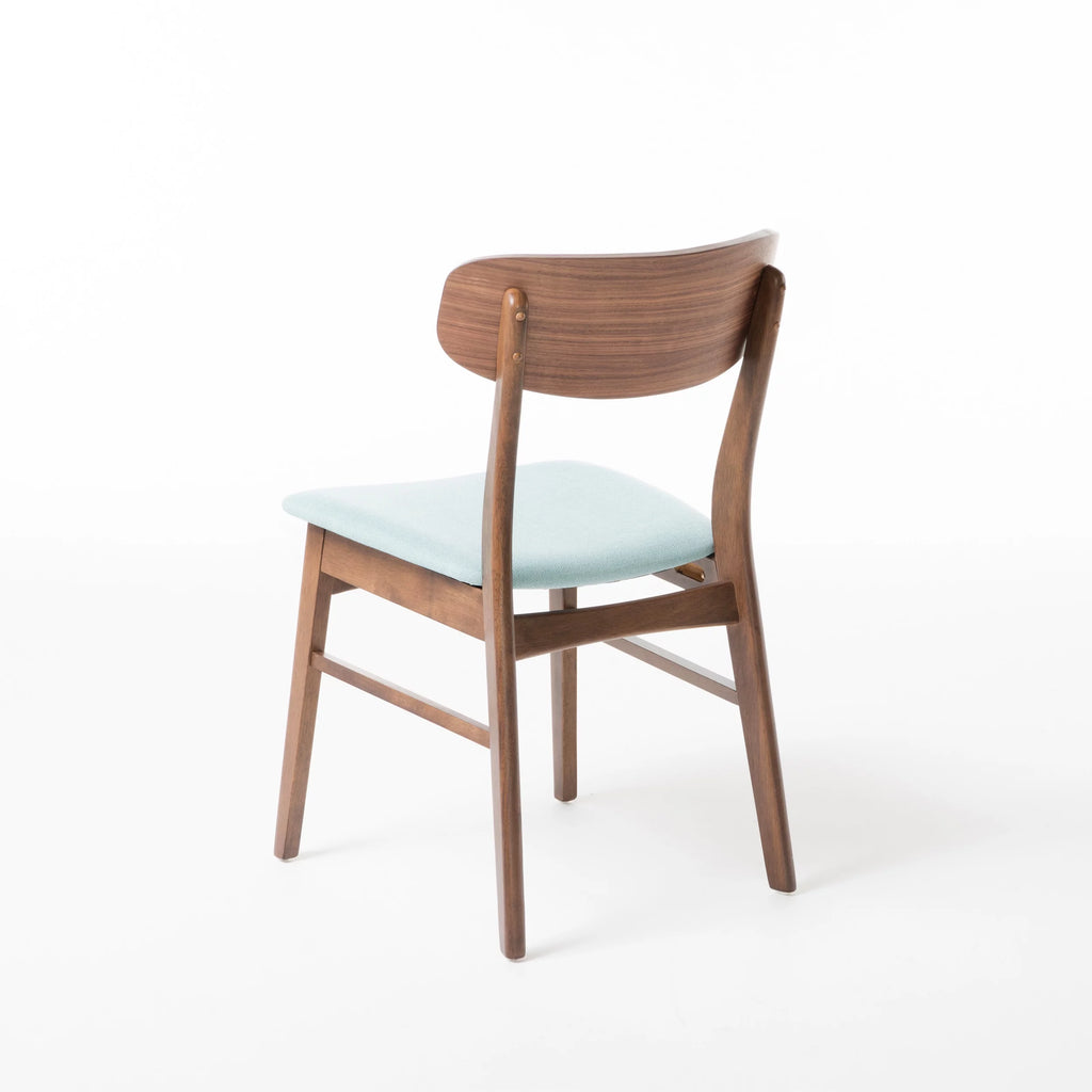 Mint Fabric Walnut Finish Dining Chair, Set of 2 X1107