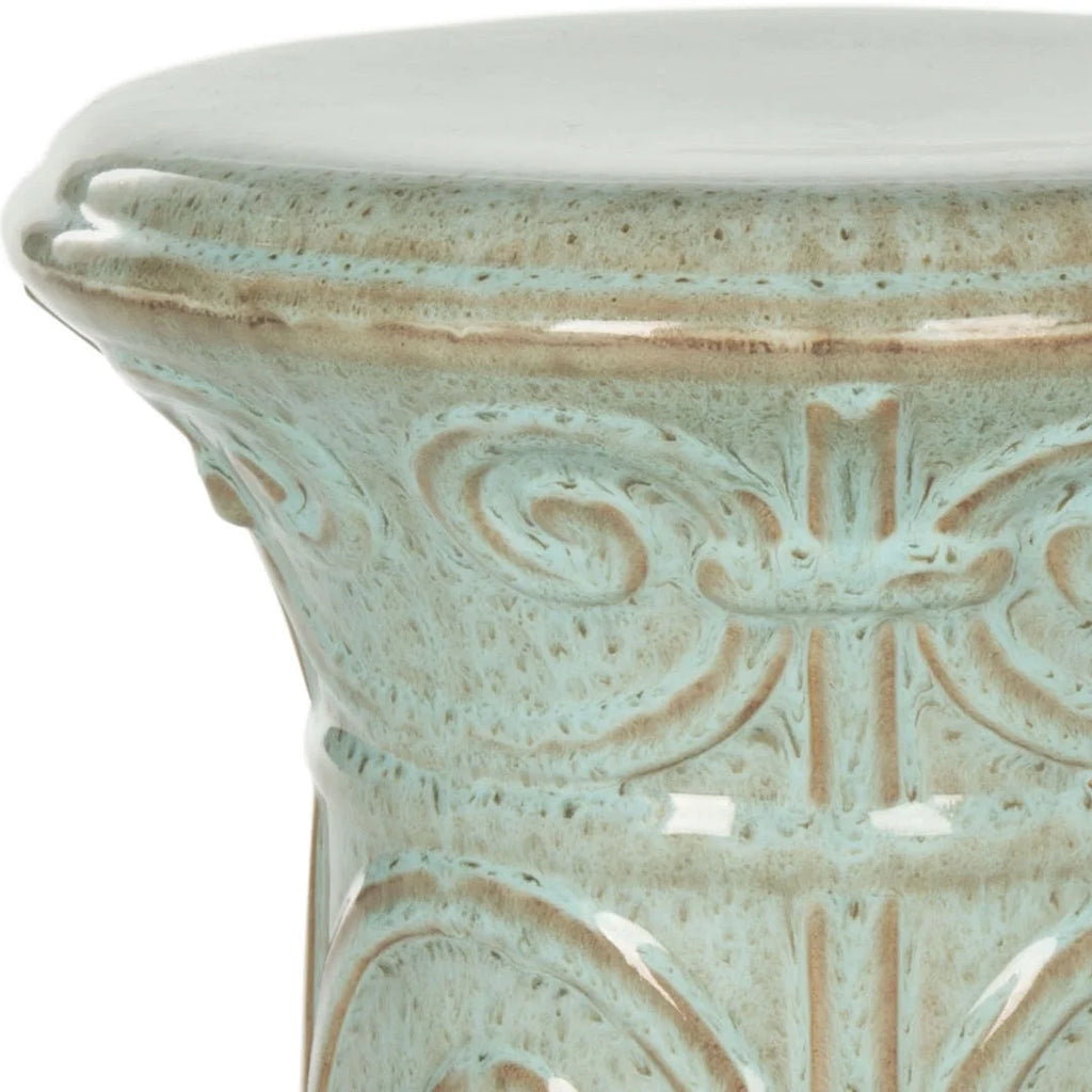 Aqua Ceramic Garden Stool R255