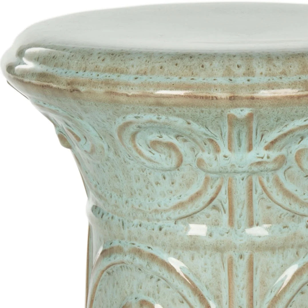 Aqua Ceramic Garden Stool R255