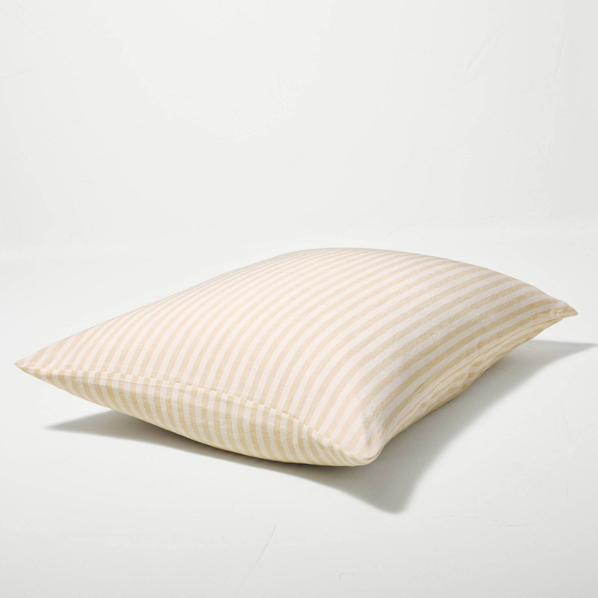 White/Natural Stripe Linen Duvet & Sham Set N335