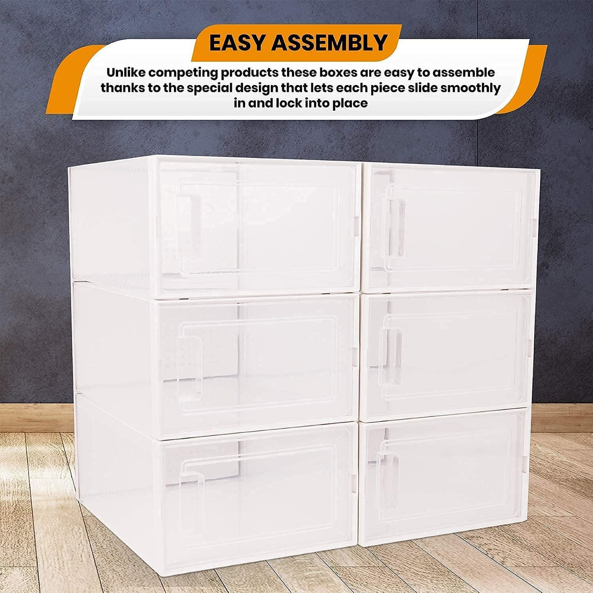 Hat Organizer Pack of 6 Transparent Hat Storage Box U68477