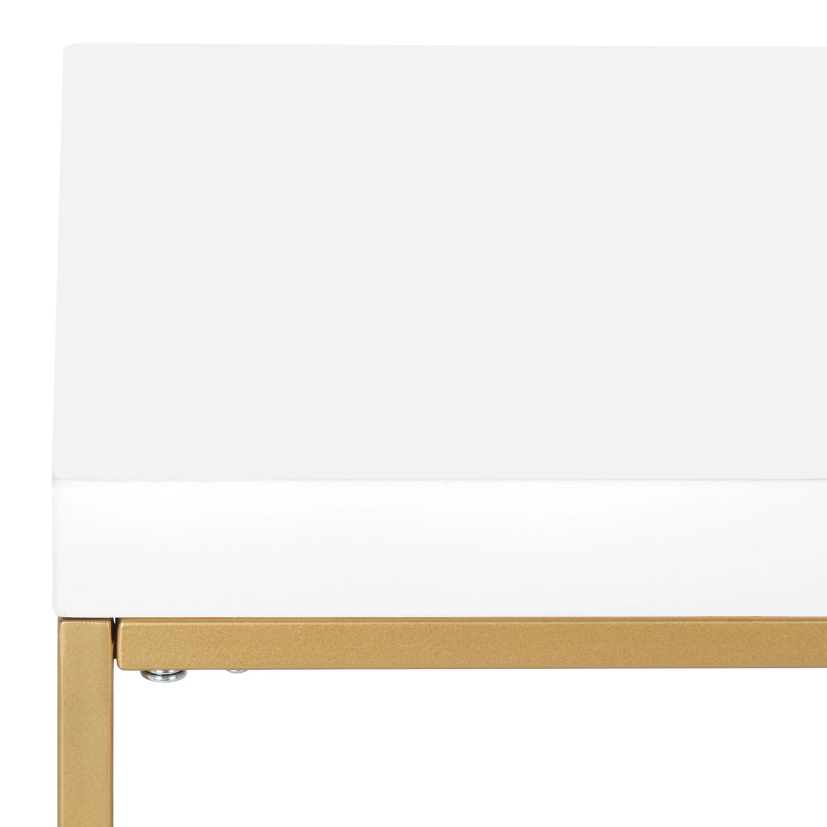 White Gold Wood Writing Desk J4631