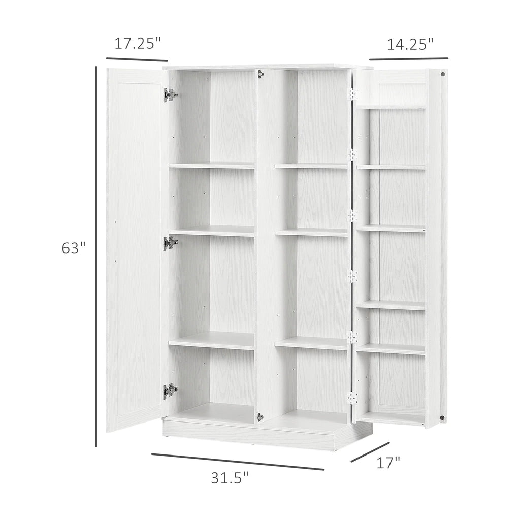 White 14-Tier Kitchen Pantry Storage Cabinet U805026