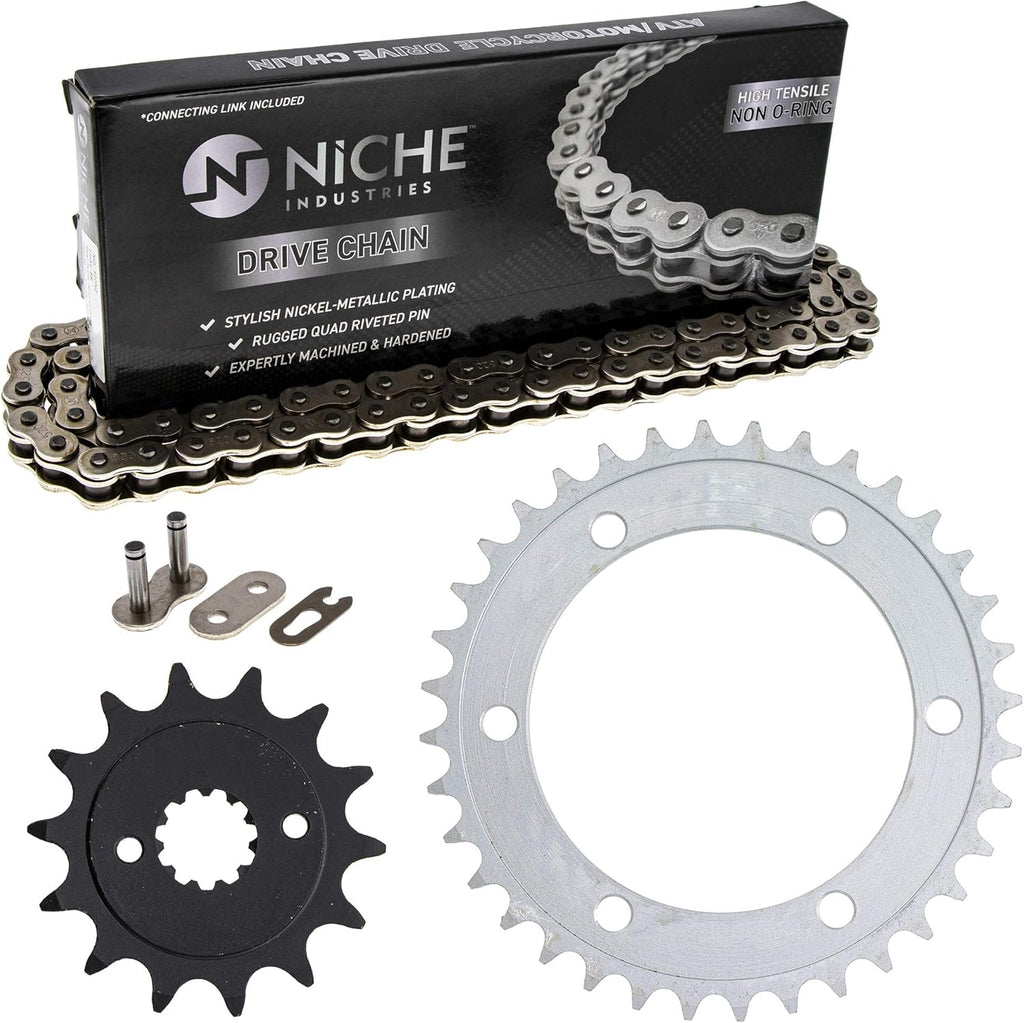 Drive Sprocket Chain Combo Front 14 Rear 36 Tooth 520NZ Standard 108 Links E46687