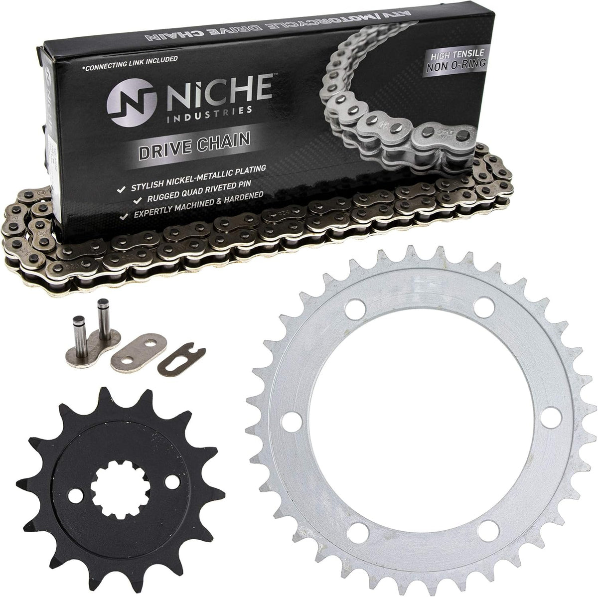 Drive Sprocket Chain Combo Front 14 Rear 36 Tooth 520NZ Standard 108 Links E46687