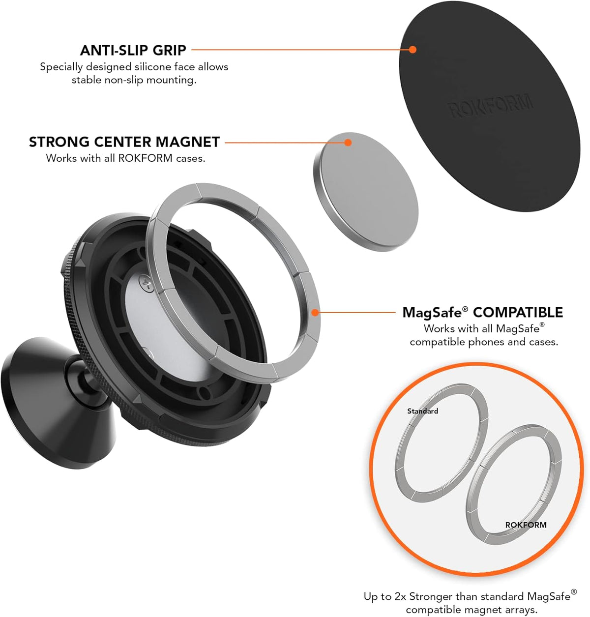 Adjustable Dual Magnet Car Mount with 3M VHB Tape J897