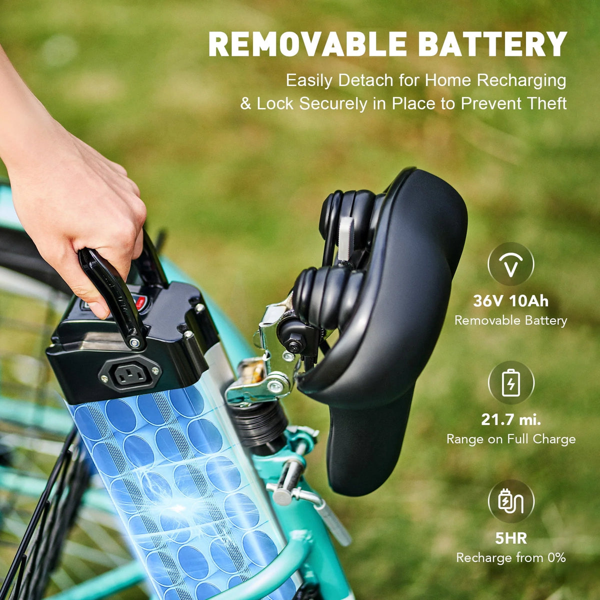 Electric Tricycle 350W with Basket 36V 10Ah Cream C15329