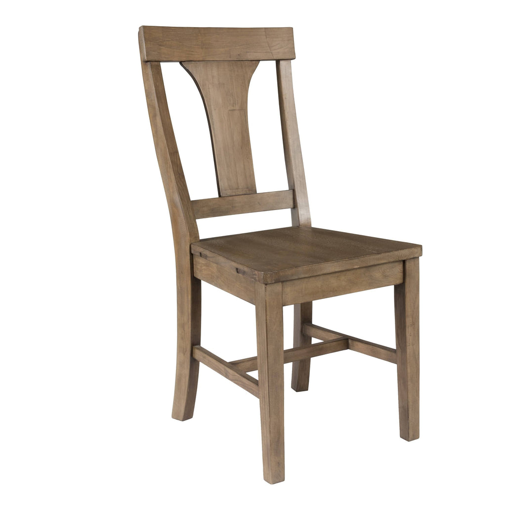 Distressed Gray Reclaimed Wood Dining Chair Set of 2 N615